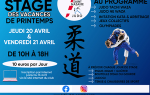 Stage des Vacances de Printemps 2023