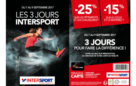 3 Journées Club à -23% - Intersport Trignac