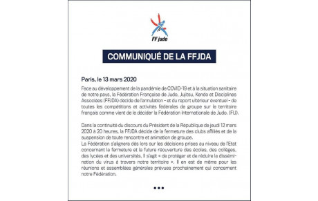Communiqué de la FFJDA